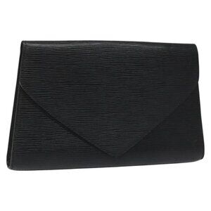 LOUIS VUITTON Epi Art Deco Clutch Bag Black